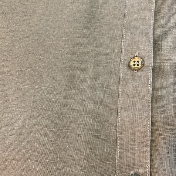 Coldwater Creek Women’s 1X Linen Green 3/4 Sleeve Button Up Shirt - Picture 7 of 9